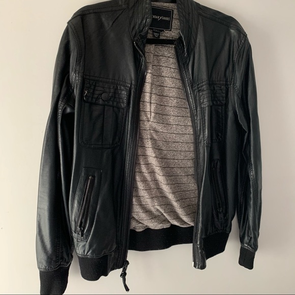 Legendary Good Faux Leather Bomber Jacket, Small - Picture 2 of 4